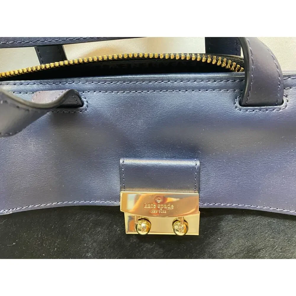 Kate Spade Navy Blue Calf-Hair Shoulder Crossbody Bag